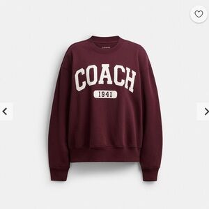 Coach 1941 Women’s Signature Sporty Boyfriend Crewneck sweater in Burgundy